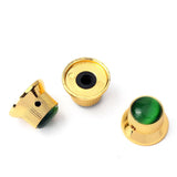 Maxbell 3 Pieces Metal Guitar Knobs for Electric Guitar Bass Control Knob Gold&Green