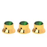 Maxbell 3 Pieces Metal Guitar Knobs for Electric Guitar Bass Control Knob Gold&Green