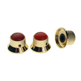 Maxbell 3 Pieces Metal Guitar Knobs for Electric Guitar Bass Control Knob Gold&Red