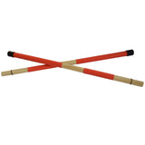 Maxbell 1 Pair of 40cm Bamboo Rod Drum Brush Drum Sticks for Jazz Folk Music Red