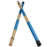 Maxbell 1 Pair of 40cm Bamboo Rod Drum Brush Drum Sticks for Jazz Folk Music Blue
