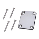 Maxbell 1 Set Guitar Neck Plate for Electric Guitar Bass Replacement Silver