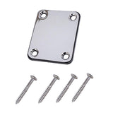 Maxbell 1 Set Guitar Neck Plate for Electric Guitar Bass Replacement Silver