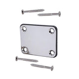 Maxbell 1 Set Guitar Neck Plate for Electric Guitar Bass Replacement Silver