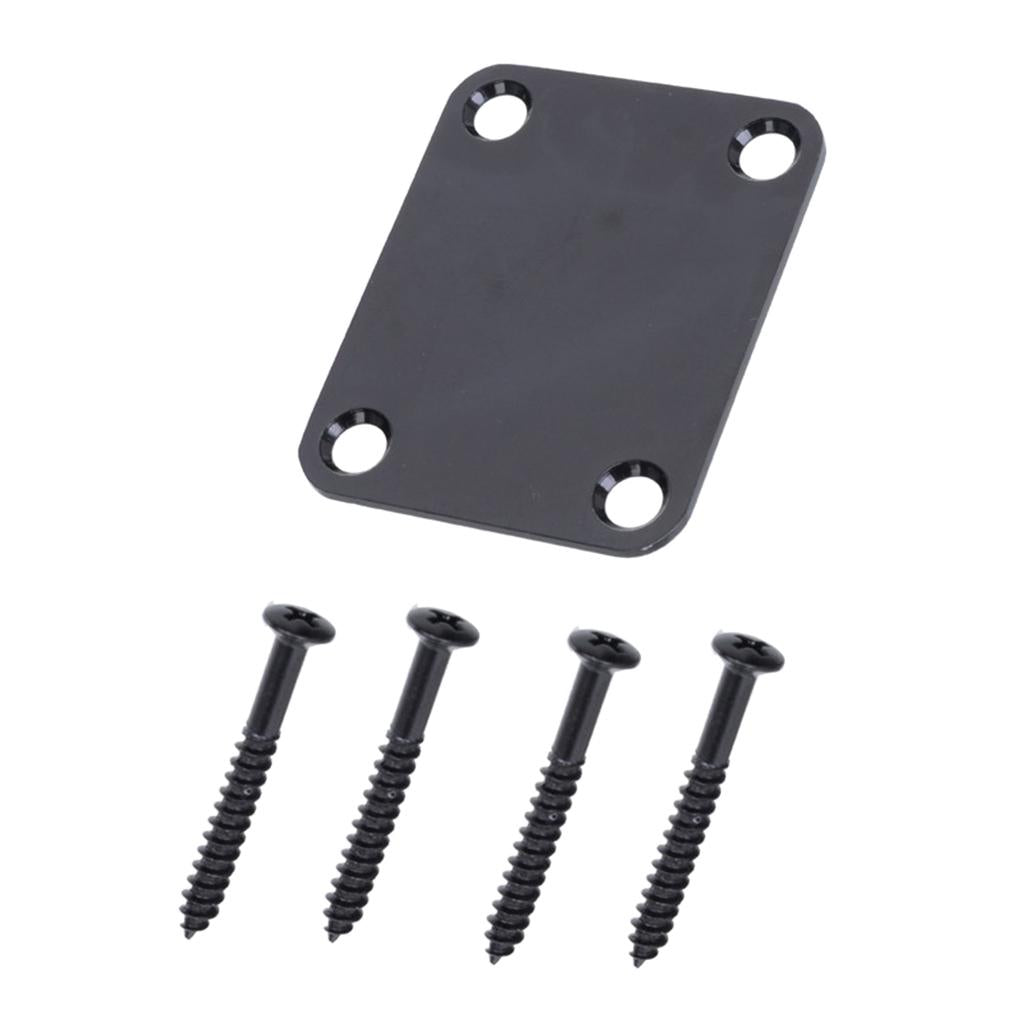 Max Maxb 1 Set Guitar Neck Plate for Electric Guitar Bass Replacement Black