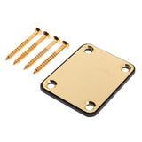 Max Maxb Guitar Bass Neck Plate with Screws for Fender Strat Tele Guitar Replacement