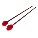 Maxbell 1 Pair Red Yarn Head Marimba Mallets with Maple Handle