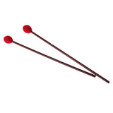 Maxbell 1 Pair Red Yarn Head Marimba Mallets with Maple Handle