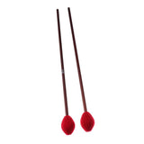 Maxbell 1 Pair Red Yarn Head Marimba Mallets with Maple Handle
