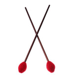 Maxbell 1 Pair Red Yarn Head Marimba Mallets with Maple Handle