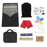 Maxbell Portable 17 Key Kalimba Mbira Finger Percussion Thumb Piano Black