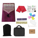 Maxbell Portable 17 Key Kalimba Mbira Finger Percussion Thumb Piano Fushcia
