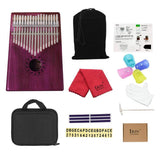 Maxbell Portable 17 Key Kalimba Mbira Finger Percussion Thumb Piano Fushcia