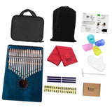 Maxbell Portable 17 Key Kalimba Mbira Finger Percussion Thumb Piano Blue