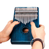 Maxbell Portable 17 Key Kalimba Mbira Finger Percussion Thumb Piano Blue