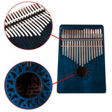 Maxbell Portable 17 Key Kalimba Mbira Finger Percussion Thumb Piano Blue