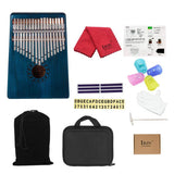 Maxbell Portable 17 Key Kalimba Mbira Finger Percussion Thumb Piano Blue
