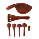 Maxbell Jujube Violin Chinrest+Tailpiece+Tuning Pegs+Endpin for Violin Fiddle 1-2