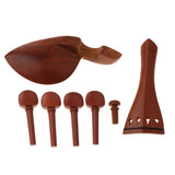 Maxbell Jujube Violin Chinrest+Tailpiece+Tuning Pegs+Endpin for Violin Fiddle 1-2