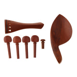 Maxbell Jujube Violin Chinrest+Tailpiece+Tuning Pegs+Endpin for Violin Fiddle 1-2