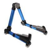 Max Foldable A Frame Guitar Stand Holder for Guitars Basses Blue