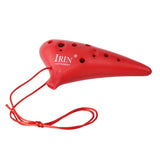 Maxbell IRIN12 Hole C Tone Ocarina + National Style Package +Strap +Color Bag Red