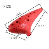 Maxbell IRIN12 Hole C Tone Ocarina + National Style Package +Strap +Color Bag Red