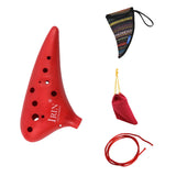Maxbell IRIN12 Hole C Tone Ocarina + National Style Package +Strap +Color Bag Red