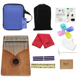 Maxbell 17 Key Kalimba Mbira Finger Percussion Thumb Piano with Storage Bag Wood