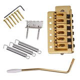 Maxbell 6 String Flat Saddle Tremolo Bridge System for FD ST Electric Guitar  Gold