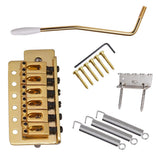 Maxbell 6 String Flat Saddle Tremolo Bridge System for FD ST Electric Guitar  Gold