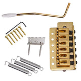 Maxbell 6 String Flat Saddle Tremolo Bridge System for FD ST Electric Guitar  Gold