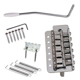 Maxbell 6 String Flat Saddle Tremolo Bridge System for FD ST Electric Guitar  Silver
