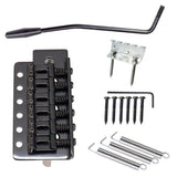 Maxbell 6 String Flat Saddle Tremolo Bridge System for FD ST Electric Guitar  Black