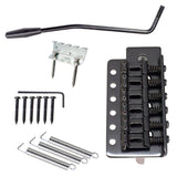 Maxbell 6 String Flat Saddle Tremolo Bridge System for FD ST Electric Guitar  Black