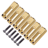 Maxbell 6 Pieces Tremolo Bridge Saddles with Screws for Electric Guitar Parts Golden