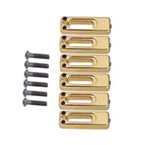 Maxbell 6 Pieces Tremolo Bridge Saddles with Screws for Electric Guitar Parts Golden