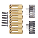 Maxbell 6 Pieces Tremolo Bridge Saddles with Screws for Electric Guitar Parts Golden