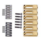 Maxbell 6 Pieces Tremolo Bridge Saddles with Screws for Electric Guitar Parts Golden