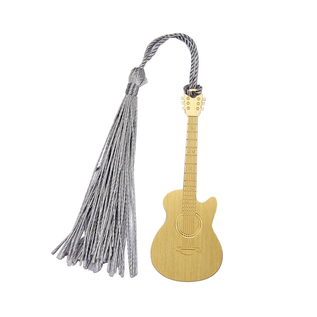 Max Goldlen Copper Guitar Shape Design Music Bookmark for Book Lovers