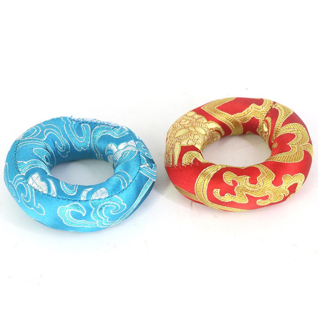 Max Silk Brocade Ring Cushion Pillow for Tibetan Singing Bowl 8cm