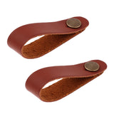 Max 2 Pieces Acoustic Guitar Headstock Straps Button Hook Brown