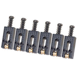 Max 6 Pieces Roller String Saddle Bridge for Electric Guitar Black