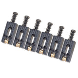 Max 6 Pieces Roller String Saddle Bridge for Electric Guitar Black