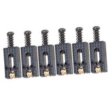 Max 6 Pieces Roller String Saddle Bridge for Electric Guitar Black