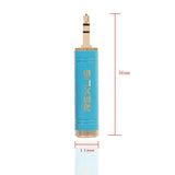 Max Maxb Stereo Audio Adapter 3.5mm Male Plug to 6.35mm Female for Mic Keyboard Blue