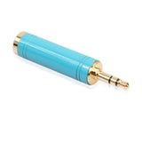 Max Maxb Stereo Audio Adapter 3.5mm Male Plug to 6.35mm Female for Mic Keyboard Blue