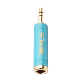 Max Maxb Stereo Audio Adapter 3.5mm Male Plug to 6.35mm Female for Mic Keyboard Blue