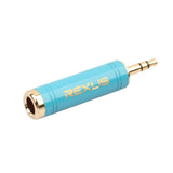 Max Maxb Stereo Audio Adapter 3.5mm Male Plug to 6.35mm Female for Mic Keyboard Blue