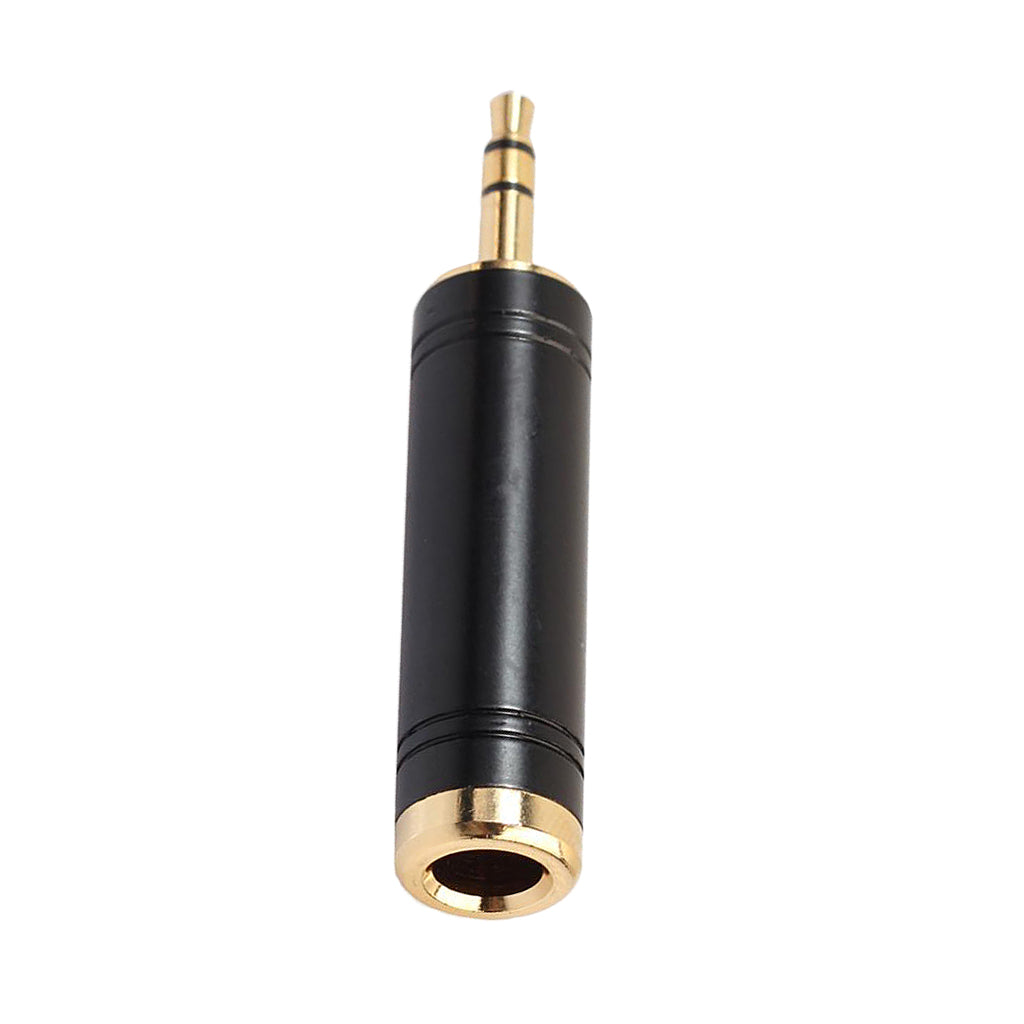 Max Maxb Stereo Audio Adapter 3.5mm Male Plug to 6.35mm Female for Mic Keyboard Black
